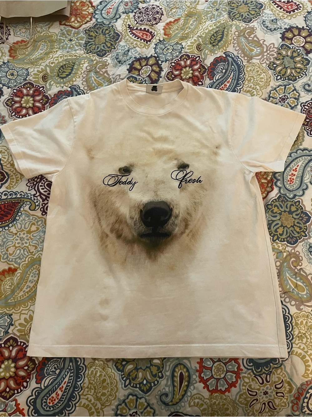 Teddy Fresh Polar Bear Graphic Tee Distressed Size M